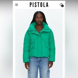 Pistola Donovan Green Puffer Jacket- Evergreen. Size L.